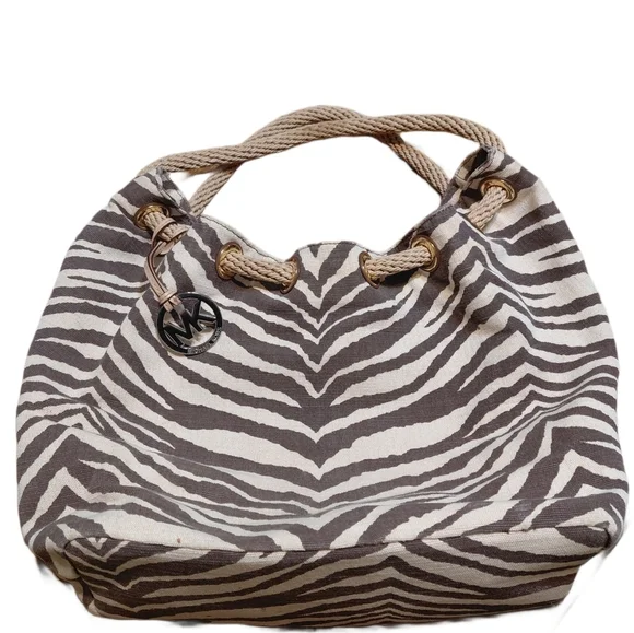 Michael Kors Zebra Print Canvas Shoulder Bag Satchel - Picture 11 of 11